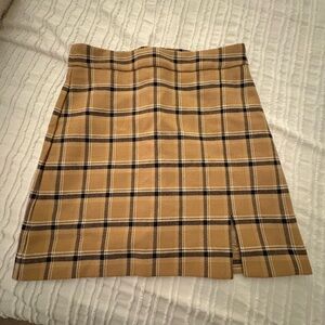 Wilfred Checkered Tan Pencil Skirt